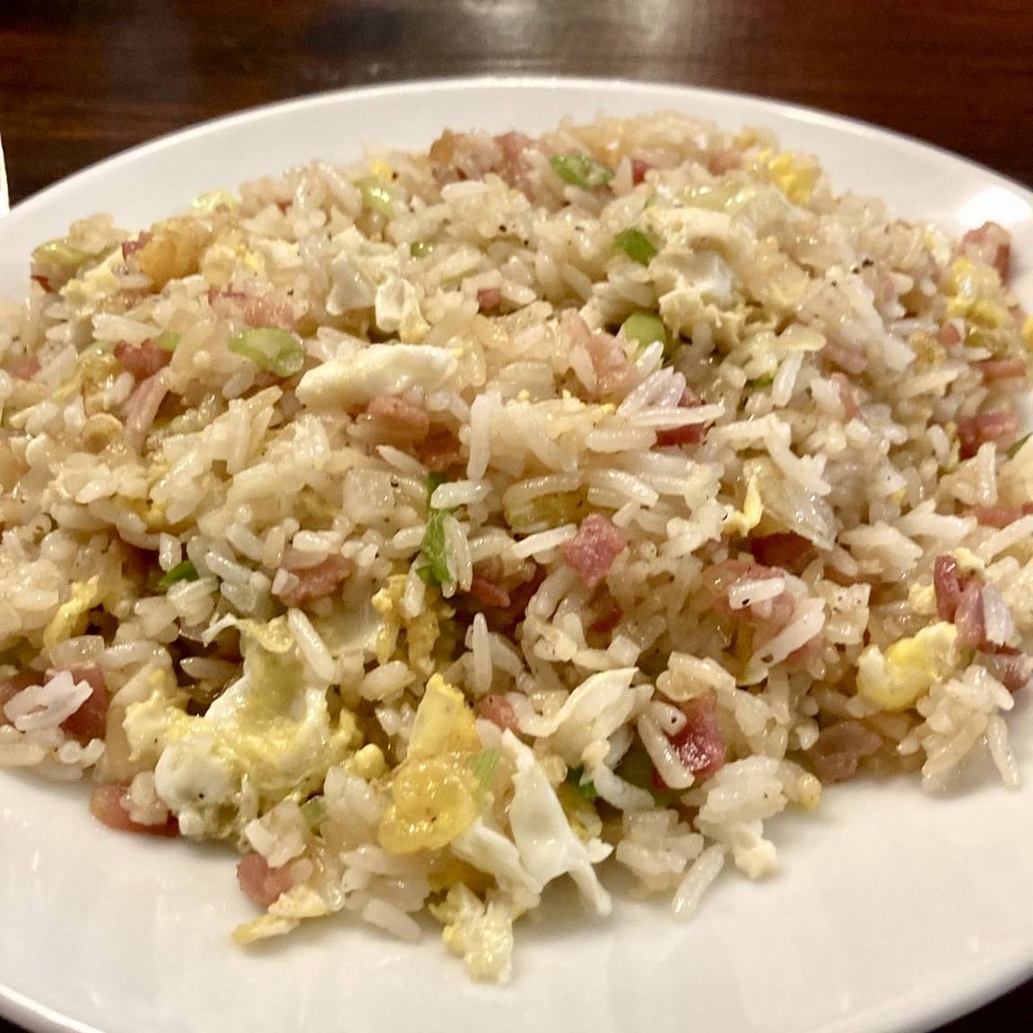 A plate of fried rice.