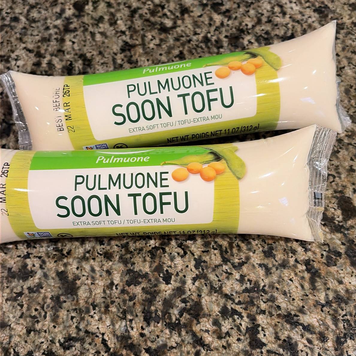 A photo of the soon tofu in it’s tube packaging.